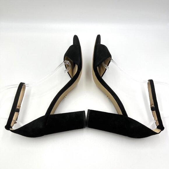 Sam Edelman Womens Size 9 Robyn Black Suede Leather Heels Sandals Shoes - Picture 8 of 14